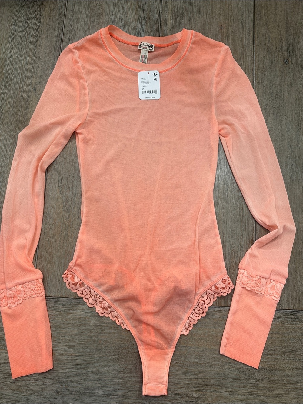Intimately Free People Women’s Peach Neon Bodysuit | Size XS